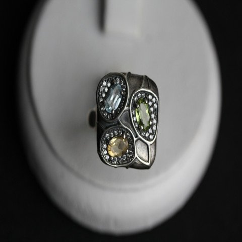Перстень 597 кольоровий натуральний Timofeev