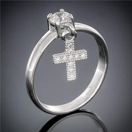 Перстень 473(6) цирконій білий Rh Timofeev