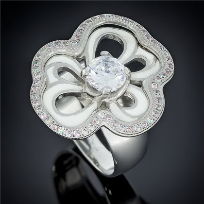 Перстень 462 цирконій білий Rh Timofeev