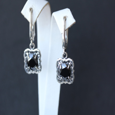 Сережки 610 цирконій чорний Timofeev