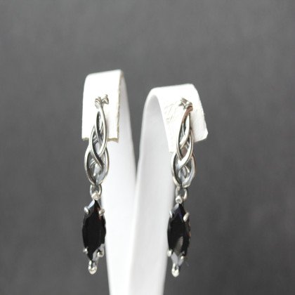 Сережки 615 цирконій чорний Timofeev