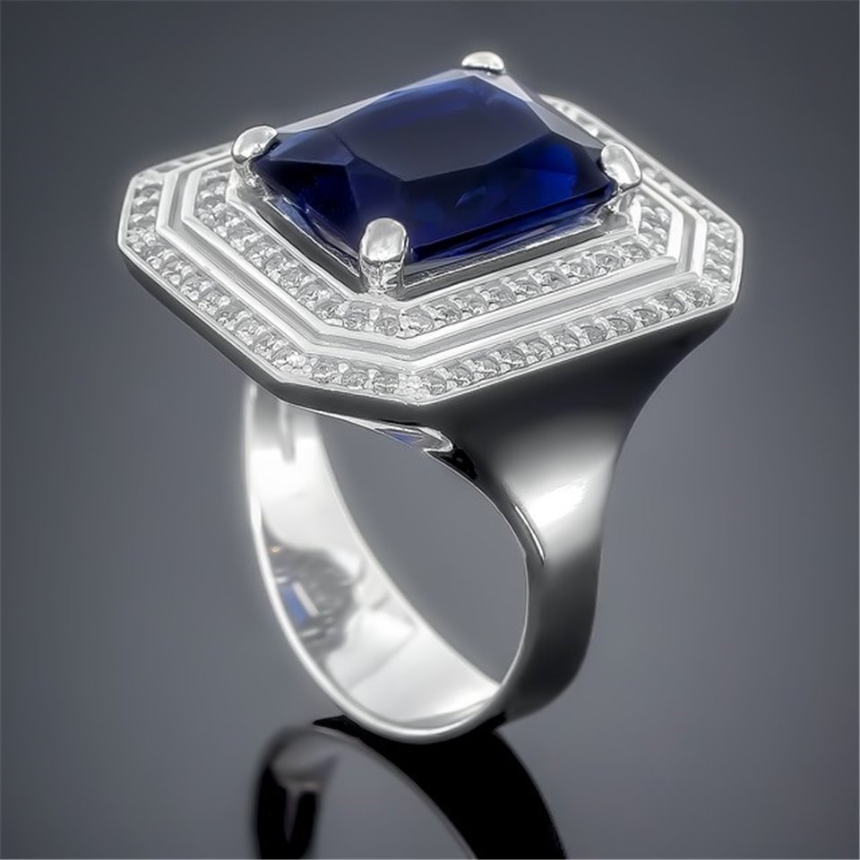 Перстень 455 альпініт синій Rh Timofeev