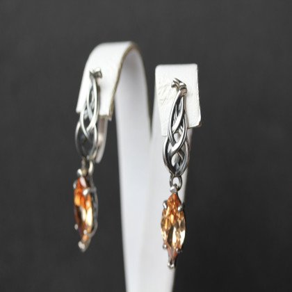 Сережки 615 цирконій шампань Timofeev