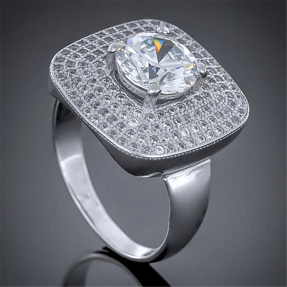 Перстень 450 цирконій білий Rh Timofeev