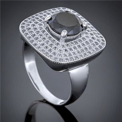 Перстень 450 цирконій чорний Rh Timofeev