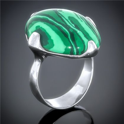 Перстень 449 малахіт імітація Rh Timofeev