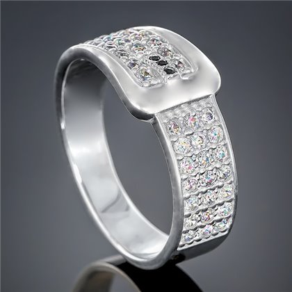 Перстень 441 цирконій білий Rh Timofeev