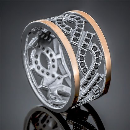 Перстень 431 цирконій чорний Rh Timofeev