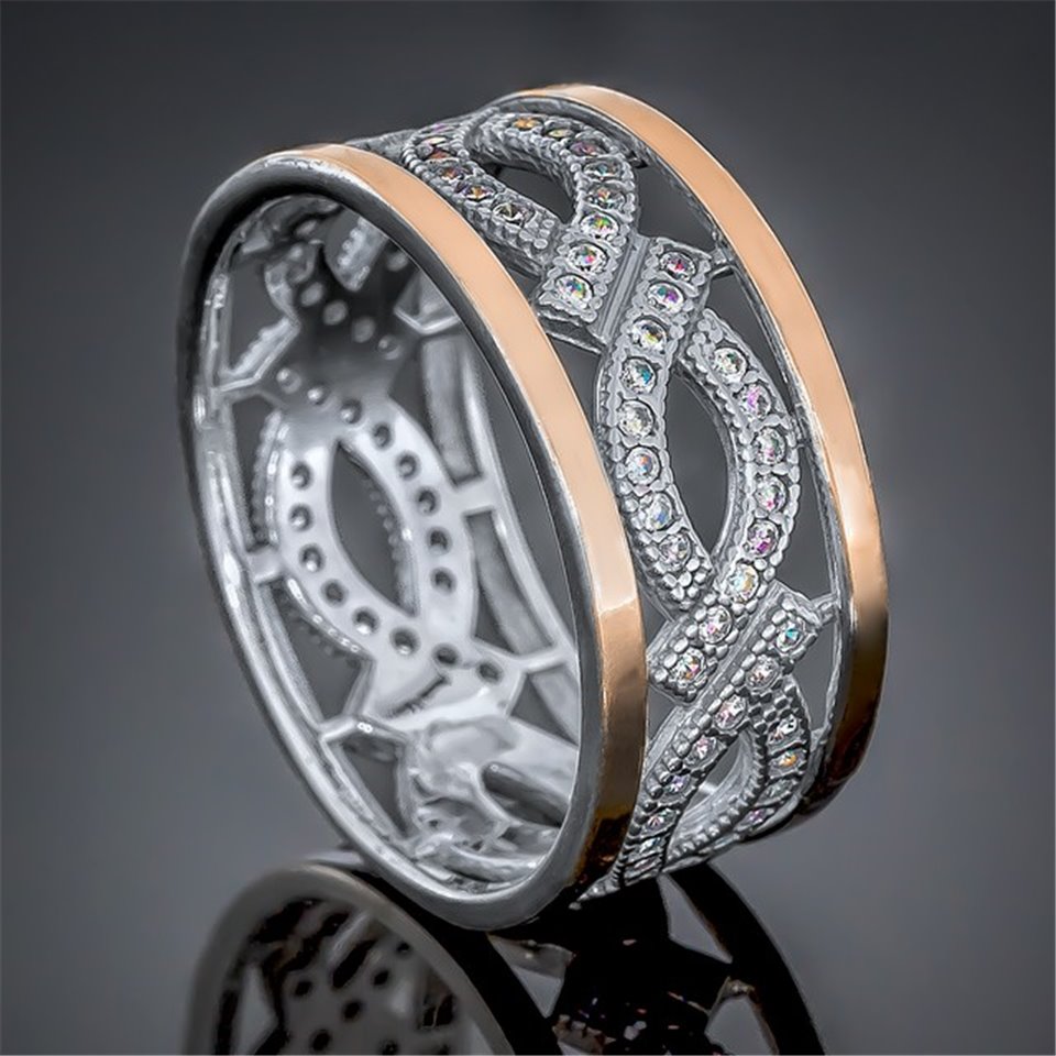 Перстень 431 цирконій білий Rh Timofeev