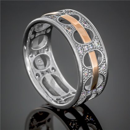 Перстень 429 цирконій білий Rh Timofeev