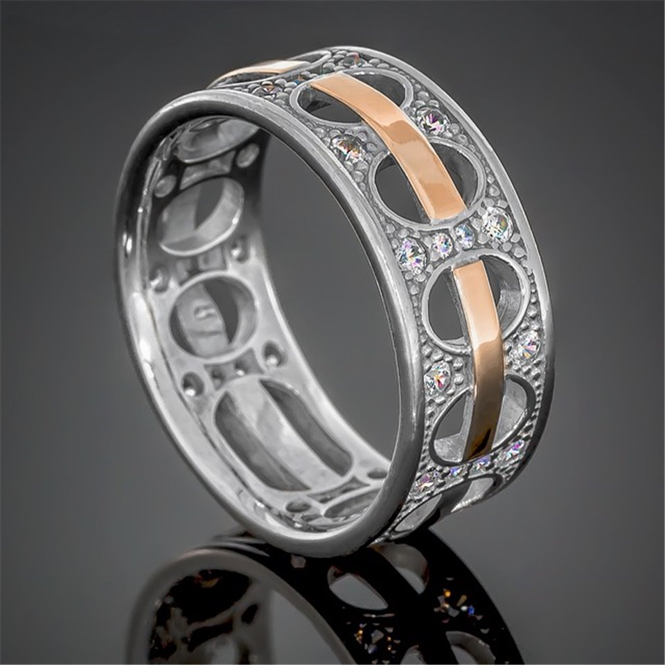 Перстень 429 цирконій білий Rh Timofeev