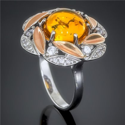 Перстень 425 янтарь імітація Rh Timofeev