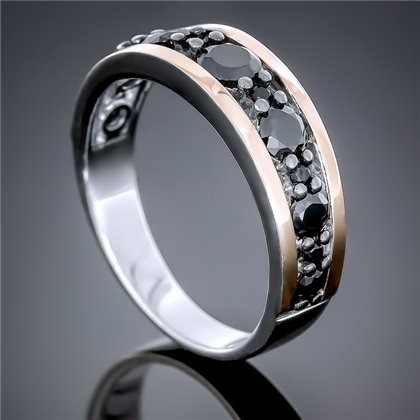 Перстень 424 цирконій чорний Rh Timofeev