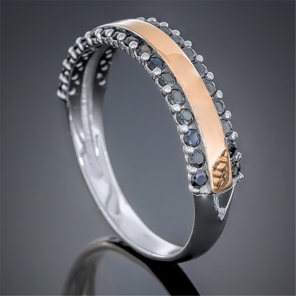 Перстень 423 цирконій чорний Rh Timofeev