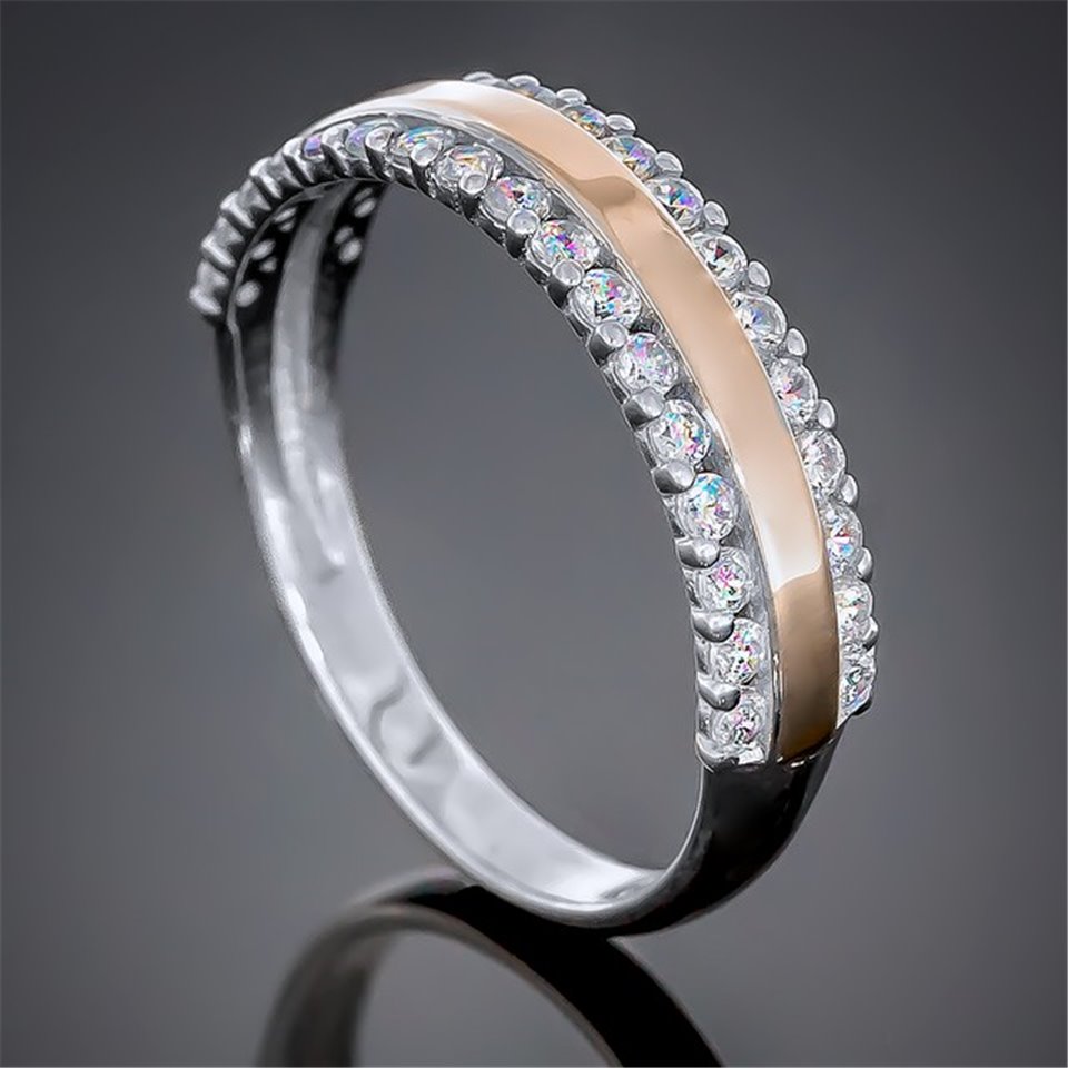 Перстень 423 цирконій білий Rh Timofeev