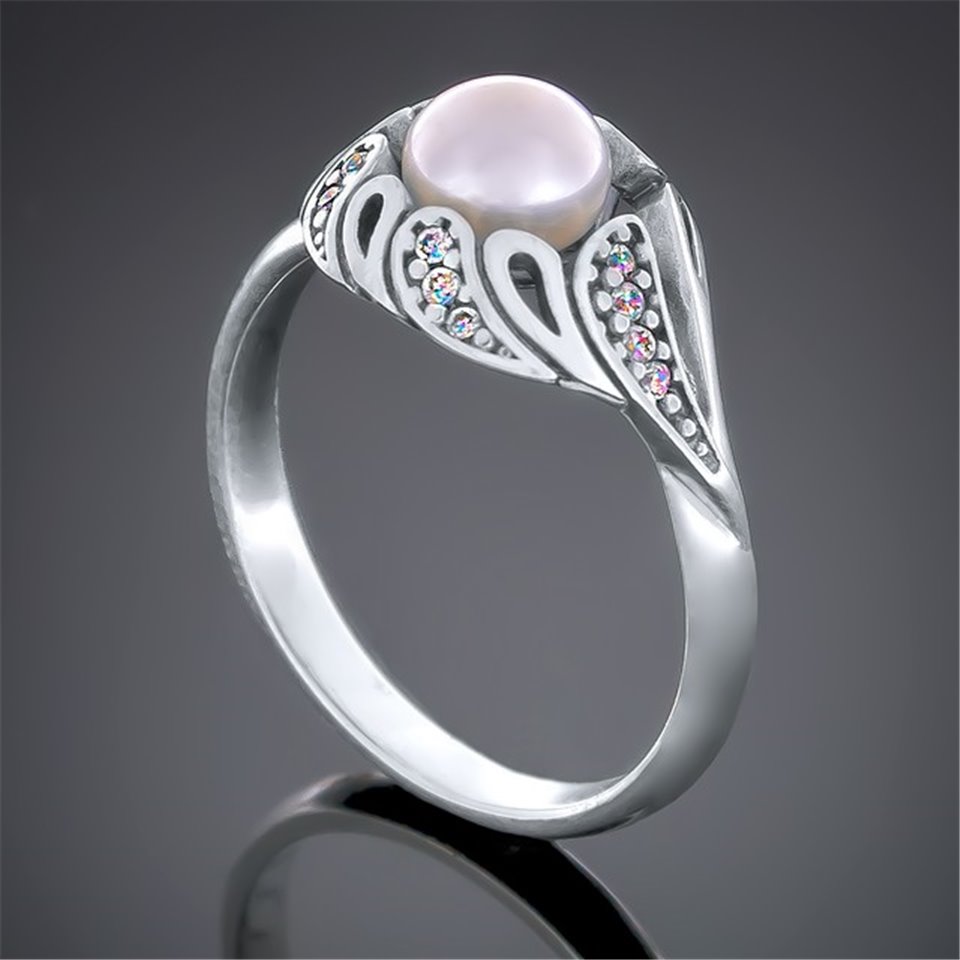 Перстень 416 перлина біла Timofeev