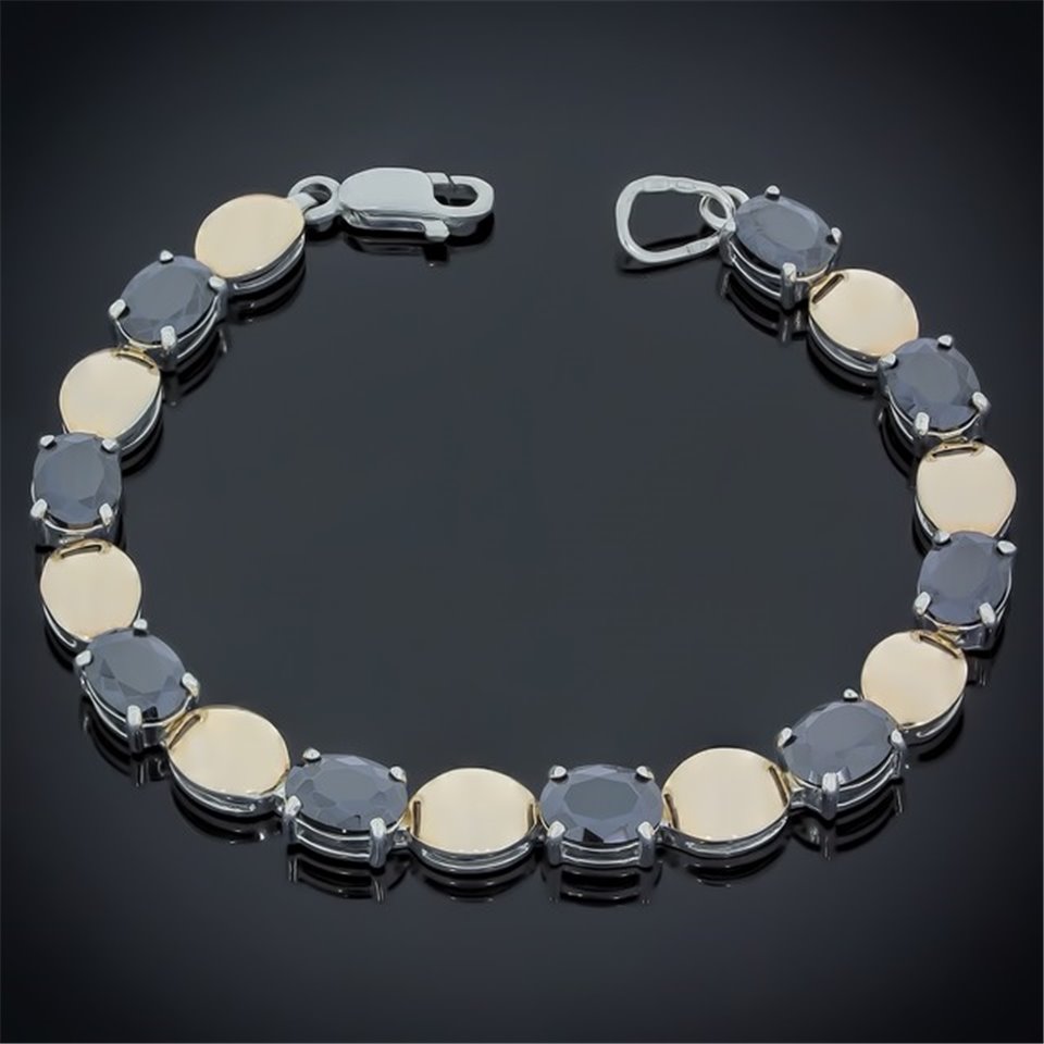 Браслет 477 цирконій чорний Rh Timofeev