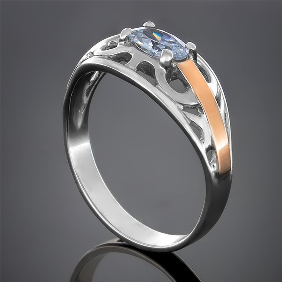 Перстень 414 цирконій білий Rh Timofeev