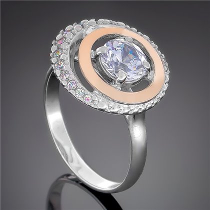 Перстень 409 цирконій білий Rh Timofeev