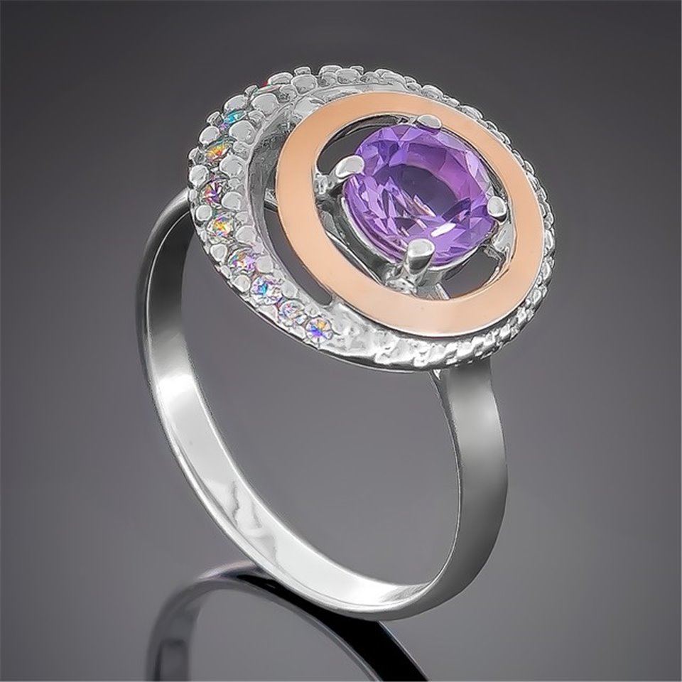 Перстень 409 аметист Rh Timofeev
